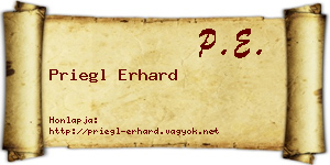 Priegl Erhard névjegykártya